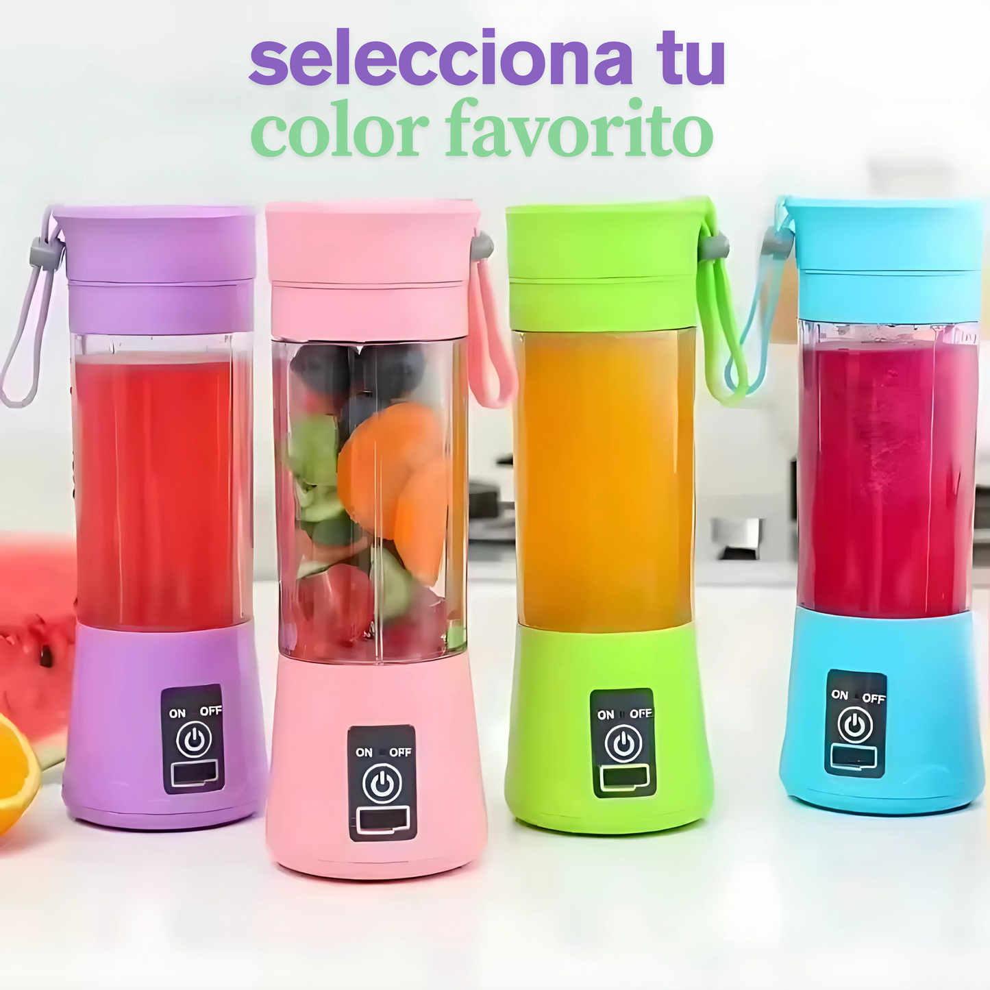 FruityMix™ -Licuadora Portátil de 380ml + Ebook Recetas